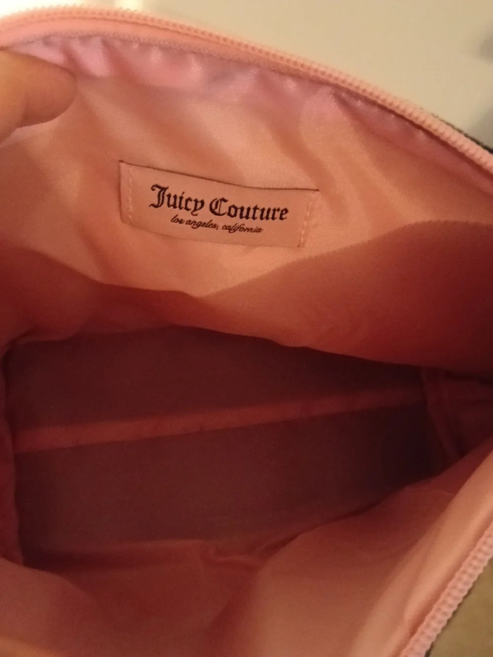 Juicy Couture Pink-Trim Velvet Cosmetic Pouch